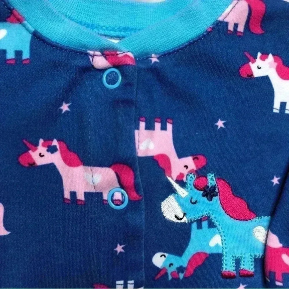 Pekkle Footed Onesie Pajamas Blue/Pink/White Size 3 Months - Picture 5 of 16